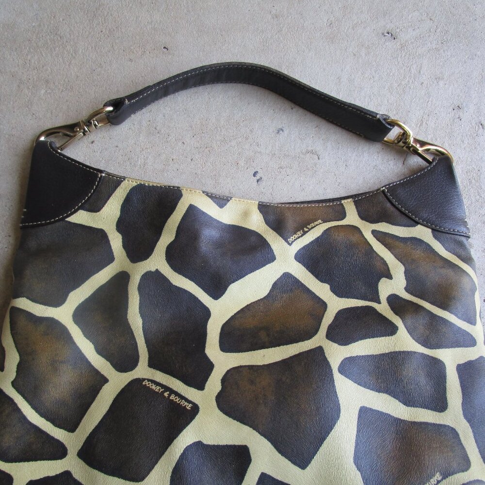 Vintage Dooney and Bourke Y2K leather giraffe print hobo - Picture 3 of 12